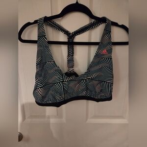 Adidas Women's Abstract Sports Bra - Black and Pink